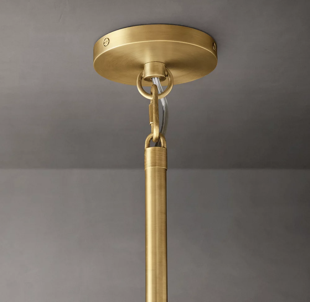Villa Lobby Crystal Chandelier Antique Brass Pendant Hanging Lamp For Living Room details