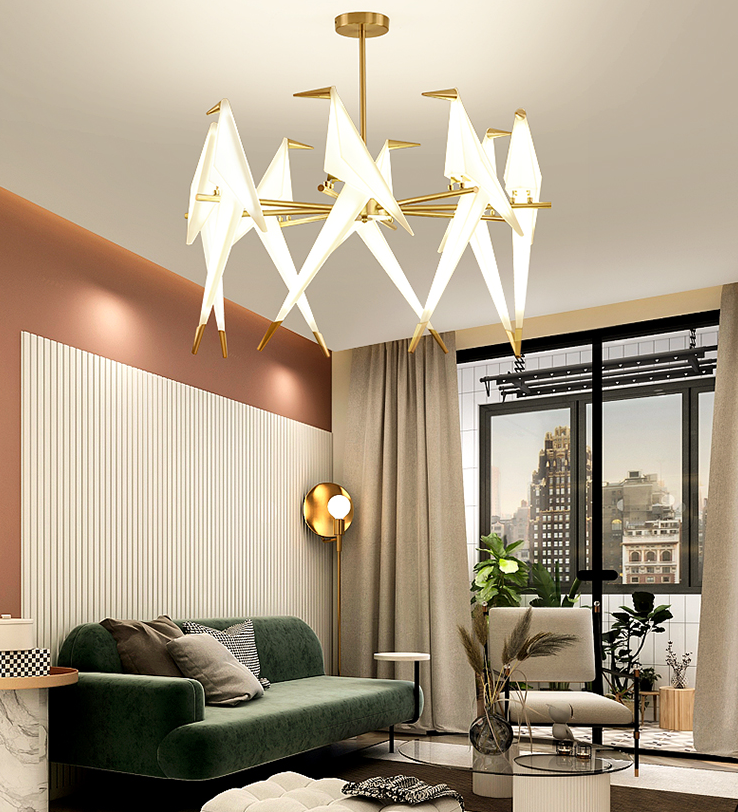 Modern Acrylic Bird Lampshade Pendant Chandelier Light Bird Fairy LED Pendant Lights For Restaurant manufacture