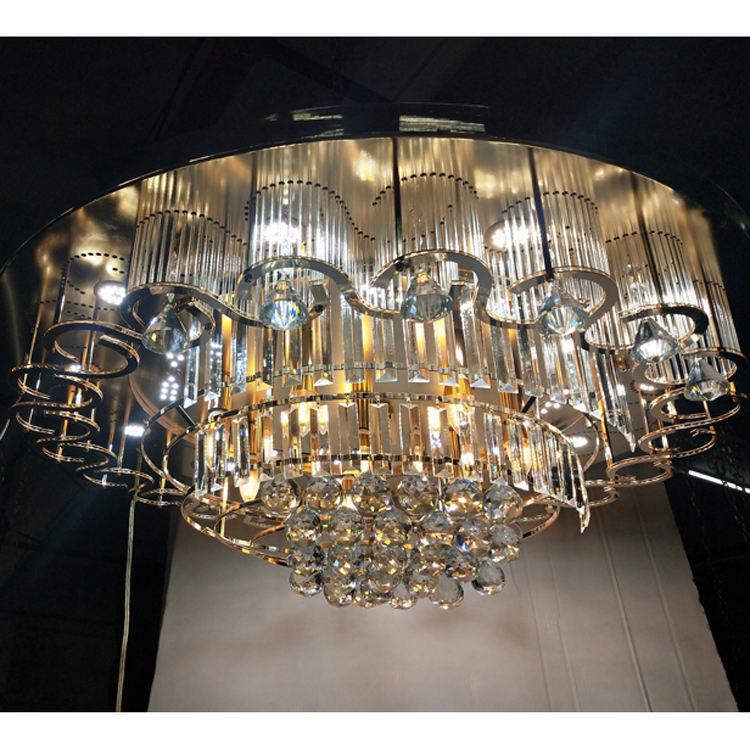 Luxury Large Gold Crystal Chandelier Ceiling Light For Hotel Villa Living Room manufacture
