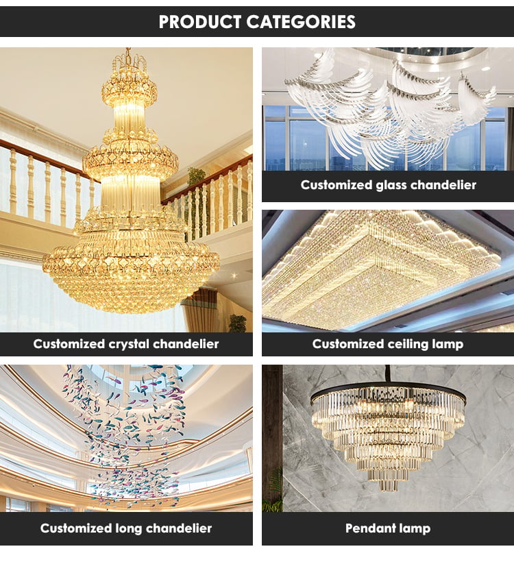 Professional Factory Decor Villa Business Center Modern Hotel Led Chandelier Light details