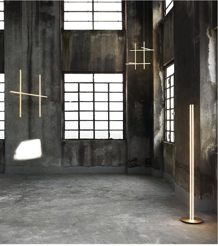 Crossed Aluminum Pendant Light Modern Designer High Ceiling LED Hanging Lights For Living Room Villa factory