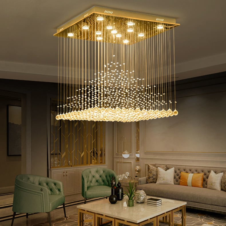 Gold Restaurant Decoration Hotel Wedding Ceiling Lamp Crystal Ball Pendant Light Crystal Chandelier details