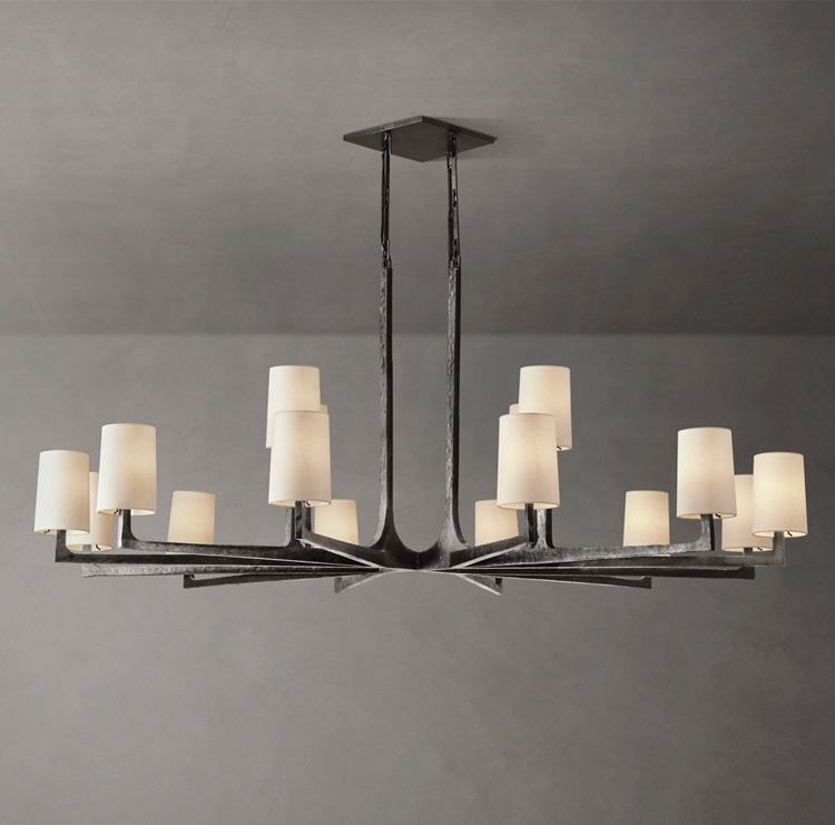 Vintage Hotel Villa Hanging Lamp Dining Pendant Lighting Candle Wagon Wheel Chandelier factory