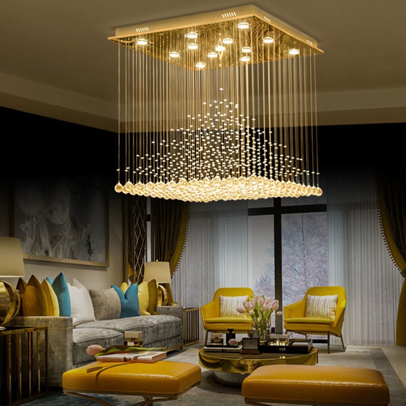 Gold Restaurant Decoration Hotel Wedding Ceiling Lamp Crystal Ball Pendant Light Crystal Chandelier factory