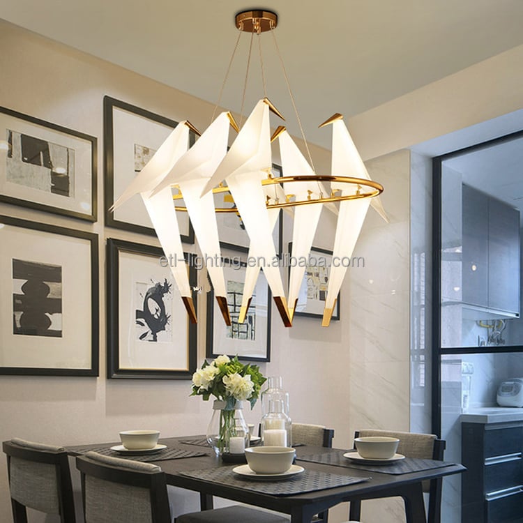 Modern Acrylic Bird Lampshade Pendant Chandelier Light Bird Fairy LED Pendant Lights For Restaurant details