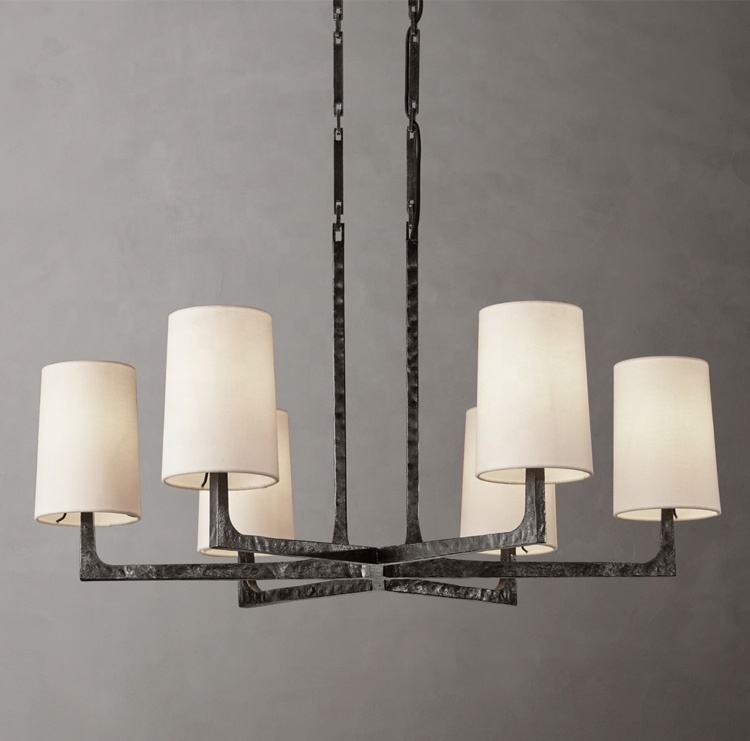 Vintage Hotel Villa Hanging Lamp Dining Pendant Lighting Candle Wagon Wheel Chandelier manufacture