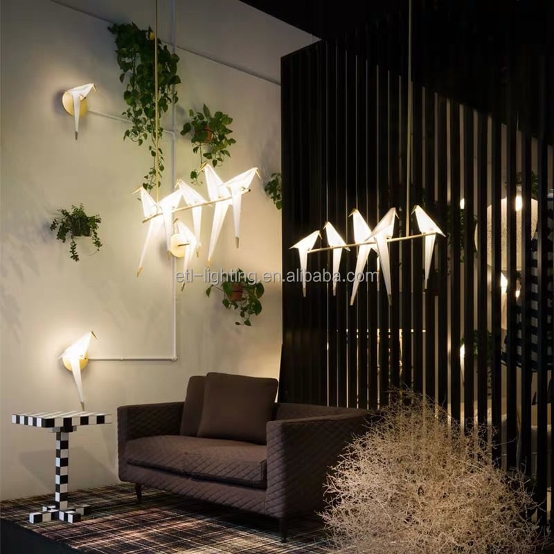 Modern Acrylic Bird Lampshade Pendant Chandelier Light Bird Fairy LED Pendant Lights For Restaurant supplier