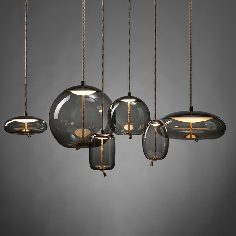 Stock Lamps Post Modern Suspension Lamp Decorative Indoor Led Glass Chandelier Pendant Lamp factory