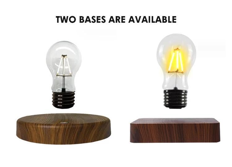 New Design Magnetic Levitation Bulb Rotatable Decoration Atmosphere Night Light Wood Base Bedroom Bedside Table Light factory