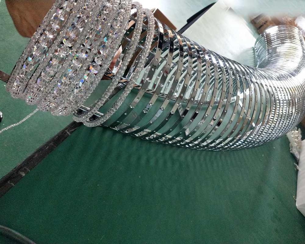 Modern Hotel Weeding Lighting Fixture Ring Crystal Pendant Light K9 Crystal Chandelier Lighting supplier