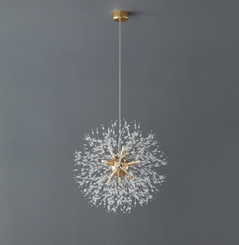 Modern Nordic Luxury Decorative Crystal Dandelion Dining Room LED Crystal Chandeliers Pendant Lights factory