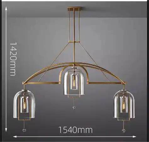 New Design Villa Living Room Brass Metal Glass Pendant Light For Bedroom details