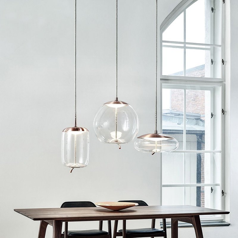 Stock Lamps Post Modern Suspension Lamp Decorative Indoor Led Glass Chandelier Pendant Lamp factory