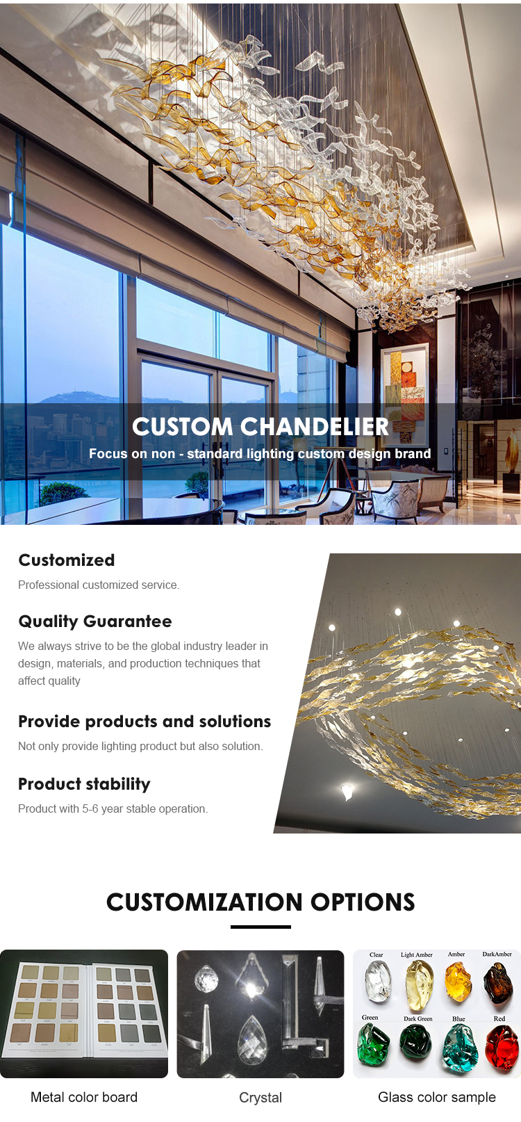 Professional Factory Decor Villa Business Center Modern Hotel Led Chandelier Light details