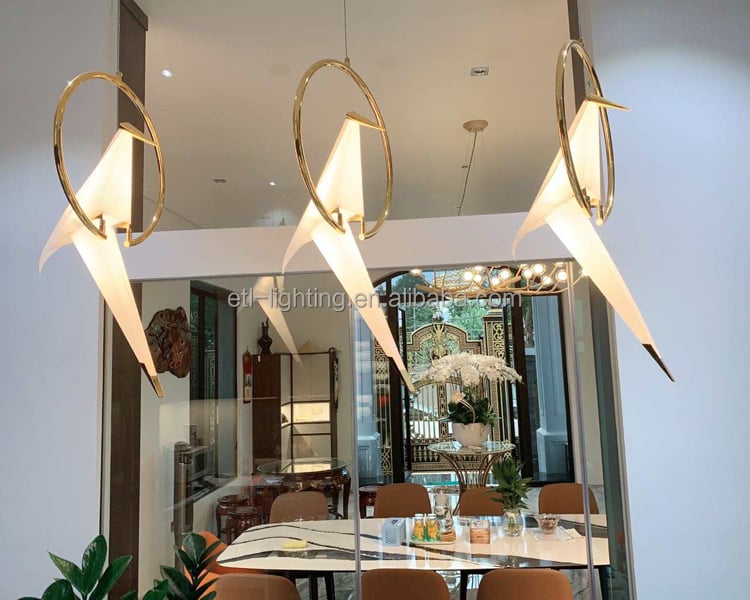 Modern Acrylic Bird Lampshade Pendant Chandelier Light Bird Fairy LED Pendant Lights For Restaurant details
