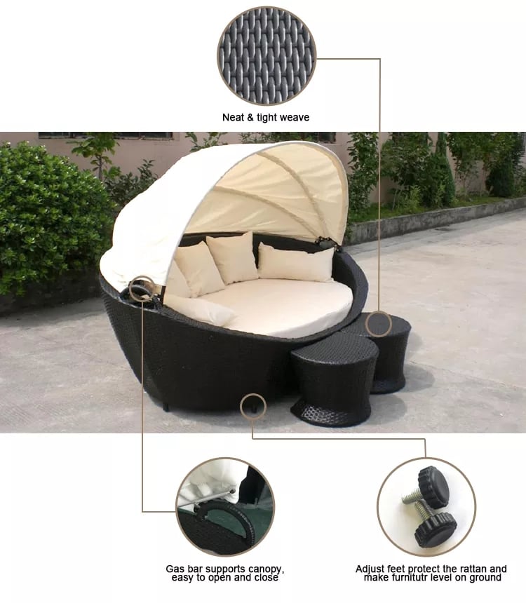 product patio furniture manufacturer designed patio sofa bed garden outdoor furniture424-3