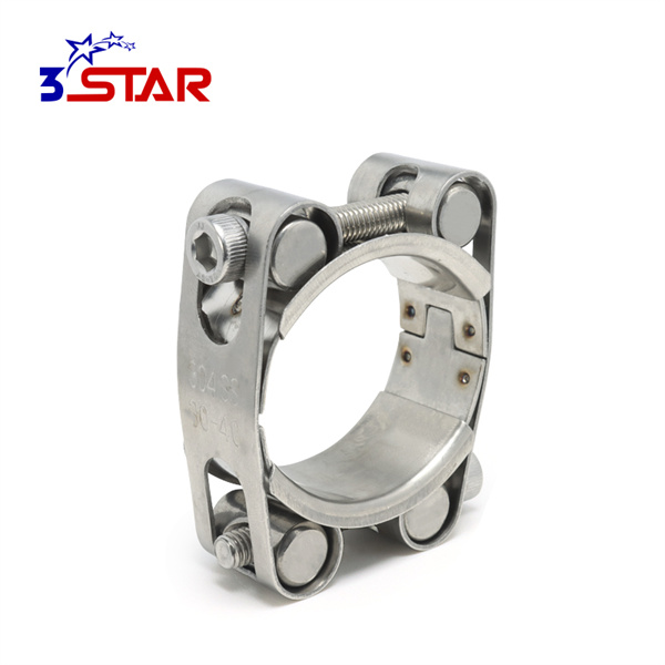 Easy to install and tighten stainless steel pipe clamps for a leak-free seal.