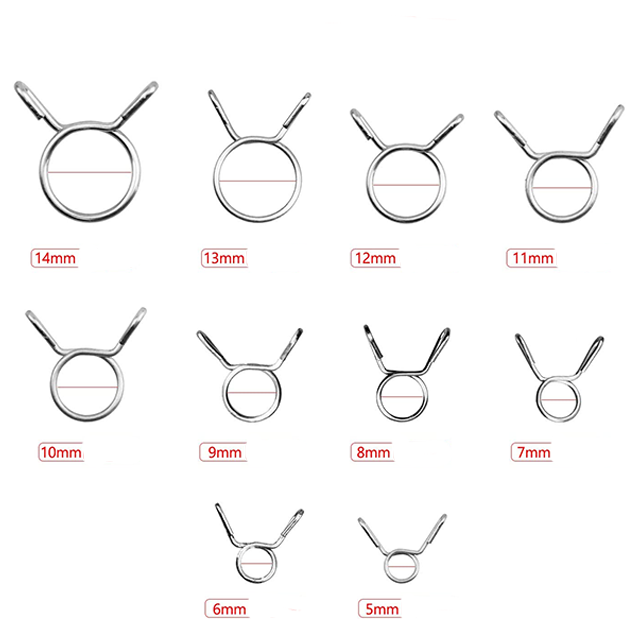 Spring Supplier Customized Stainless Steel Forming Coil Single Wire Torsion Spring Type Ring Hose Clamp for Fuel Line manufacture