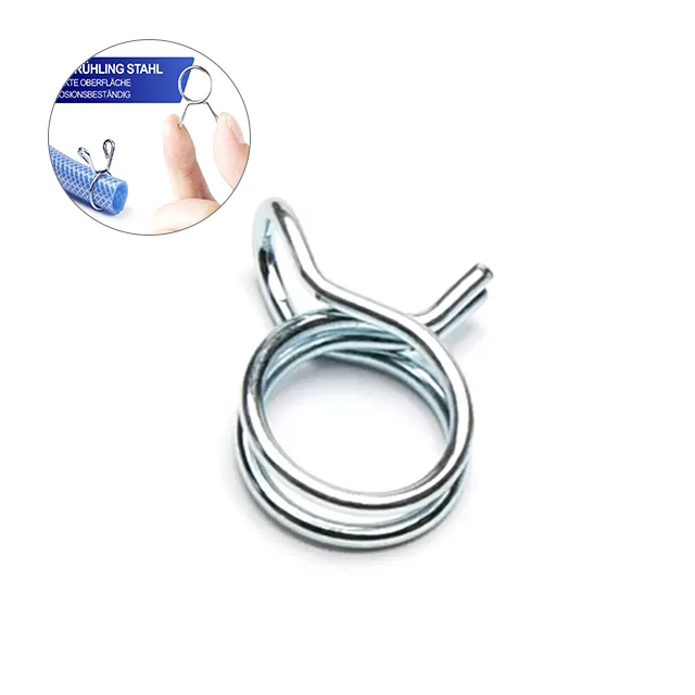 Custom Galvanize Metal Fuel Hose Stainless Steel Single Wire Torsion Spring Hose Clip Clamp manufacture