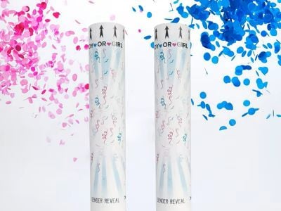 Gender Reveal Confetti Cannons Pink vs Blue Options