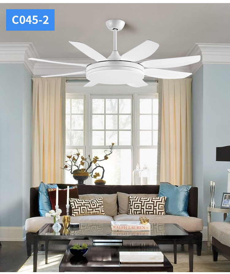 BIG 72in Black White Fandelier Ceiling Fan with Light Ceiling Fan Light with Remote Control Led Ceiling Fan Lamp for Living Room factory