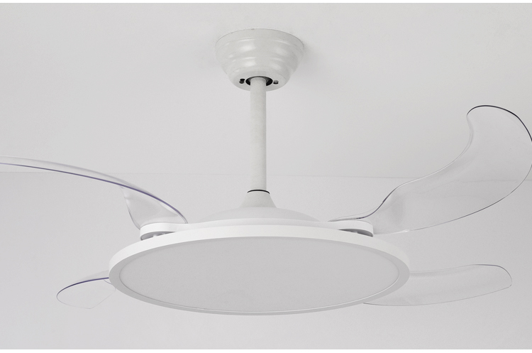 New 42in White Black Ceiling Fan with Light and Remote Control 4 Blades Fan with Lamp 42 Inch Ceiling Fan with Light for Bedroom supplier
