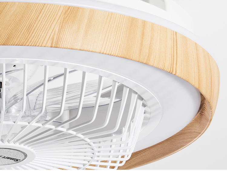 XD273 New Wood Grain Fan Light with Speaker and with Light Lamps with Fan App Control Tuya Alexa Google Control details