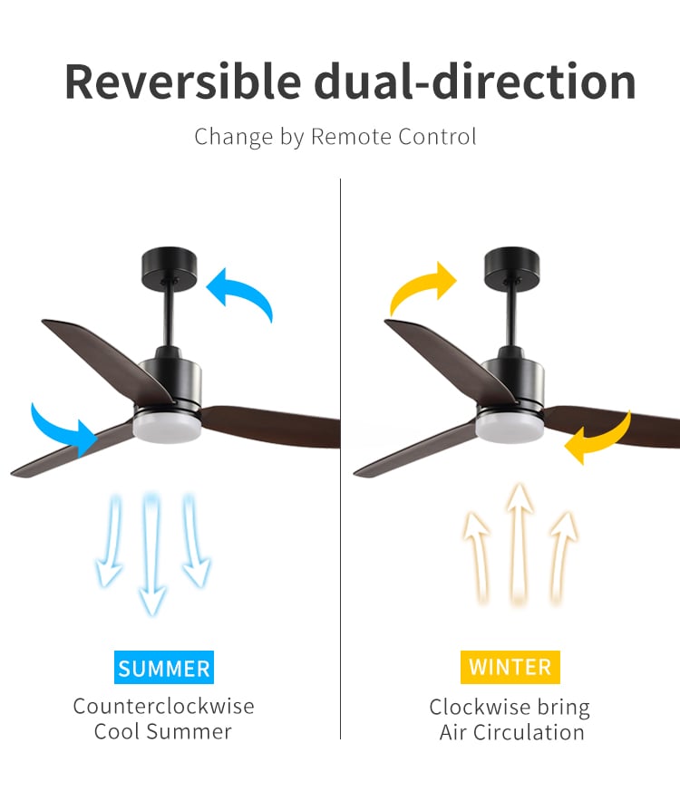 CCT Dimmable Propeller Ceiling Fan Light Minimalist Ceiling Fan with Light 3 Metal Blades Ce Rohs Fan and Light in Ceiling manufacture