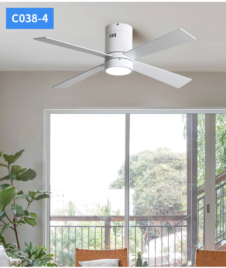 Metal Low Profile Ceiling Fans with Lights and Remote Brown Fan Lamp 52 Inch Ceiling Fans with Lights for Living Room Bedroom manufacture