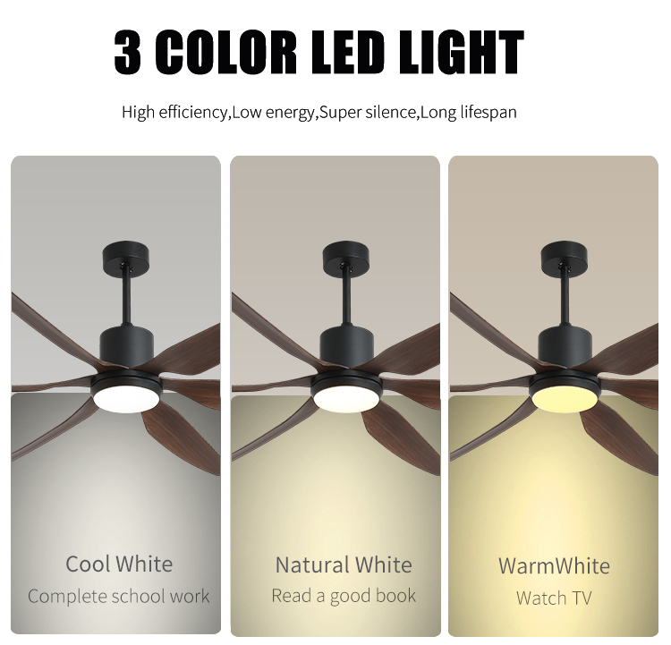Black 6blade Nordic Ceiling Fan Light Dining Living Room Black 6 Blades Ceiling Fans with Lights and Remote Control for Bedroom manufacture