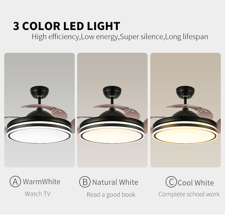 Adopter Fan with Light Household Looking Bedroom Ceiling Fan with Light Led and Remote Control Ceiling Fan with Light for Home manufacture