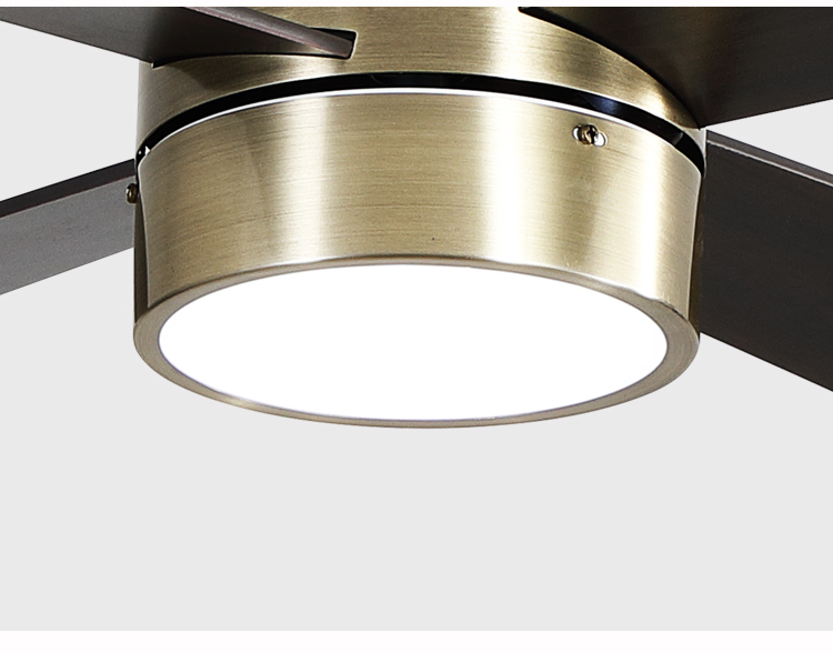 Metal Low Profile Ceiling Fans with Lights and Remote Brown Fan Lamp 52 Inch Ceiling Fans with Lights for Living Room Bedroom supplier