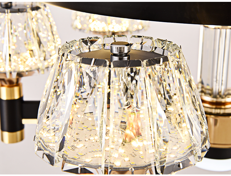 Kitchen Ceiling Fan with Powerful Lamp Crystal Luxury Chandelier Led Roof Lamp with Fan Luxury Elegant Fan Lamps for Living Room manufacture