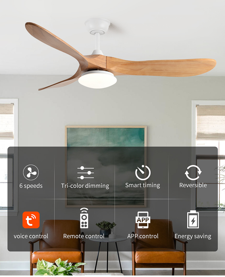 High Quality Propeller Ceiling Fan Light Minimalist Ceiling Fan with Light 3 Metal Blades Ce Rohs EMC Fan and Light in Ceiling factory