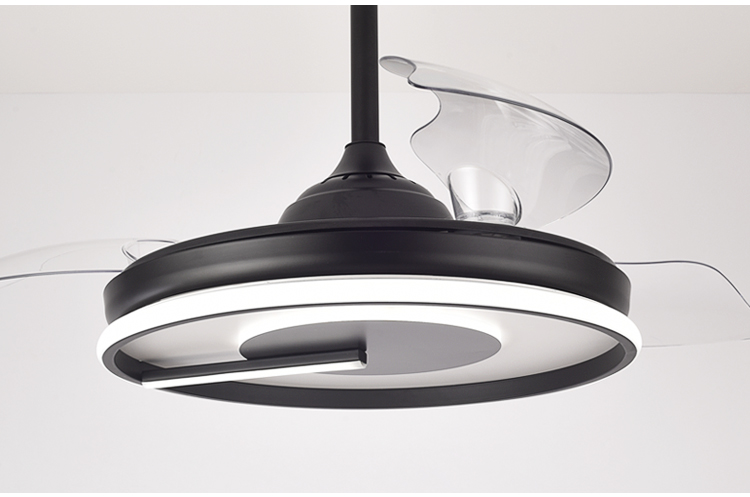 42in Black Ceiling Fan with Light and Remote Control 4 Blades Fan with Lamp 42 Inch Ceiling Fans with Lights for Bedroom supplier