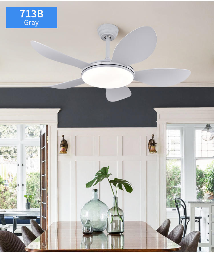 72W Flush Mount 42 in White Ceiling Fan with Light and Remote 36 42 48 52 Inch Low Profile Ceiling Fan Light and Remote Control details