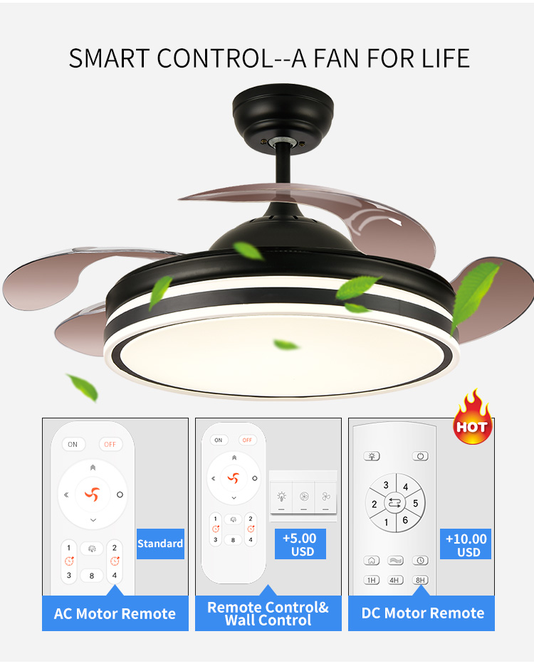 Adopter Fan with Light Household Looking Bedroom Ceiling Fan with Light Led and Remote Control Ceiling Fan with Light for Home details