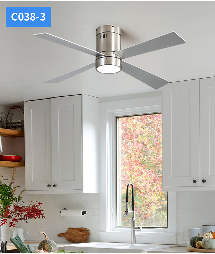 Metal Low Profile Ceiling Fans with Lights and Remote Brown Fan Lamp 52 Inch Ceiling Fans with Lights for Living Room Bedroom manufacture
