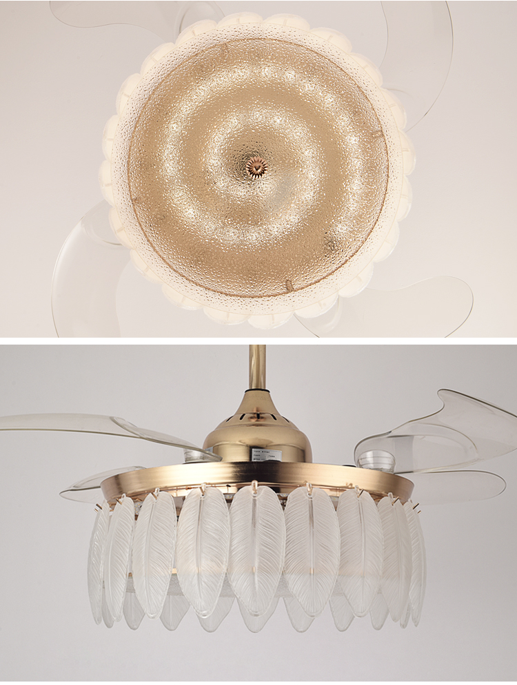 Y128 Modern Ceiling Fans with Crystal Fan Light 110/220V LED Decorative Bladeless Remote Control New Creative Design DC Motor supplier