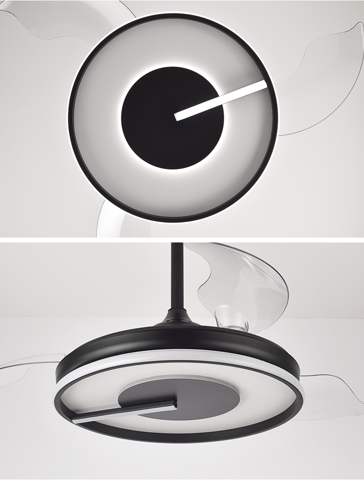 42in Black Ceiling Fan with Light and Remote Control 4 Blades Fan with Lamp 42 Inch Ceiling Fans with Lights for Bedroom manufacture