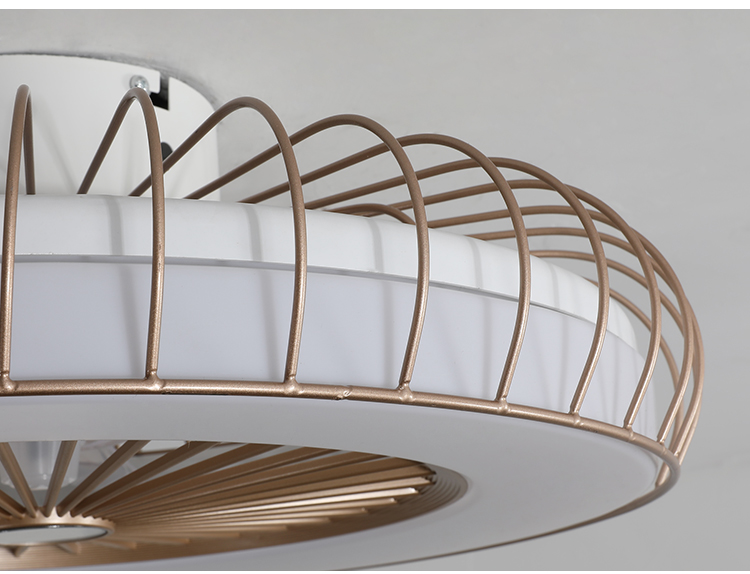 Flush Mount Cage Ceiling Fan Light Farmhouse Caged Rattan Style Ceiling Fan Light Vintage Ceiling Fan with Light for Bedroom manufacture
