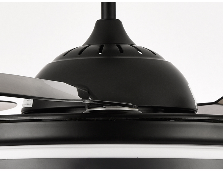 New Foldable Blade Ceiling Fan with Light and Sound Living Room Invisible Ceiling Fan Light RGB Modern Fan with Light Dimmable manufacture