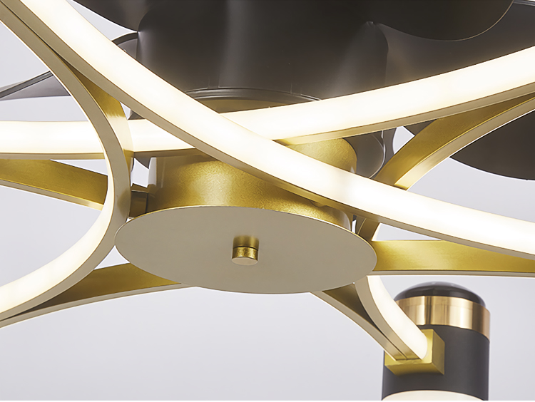 Bedroom Fan Light Ceiling Fan with Light and Remote 52 Inch White and Gold Ceiling Fan with Light for Bedroom factory