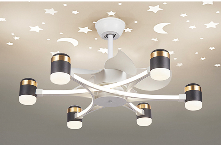 Bedroom Fan Light Ceiling Fan with Light and Remote 52 Inch White and Gold Ceiling Fan with Light for Bedroom manufacture