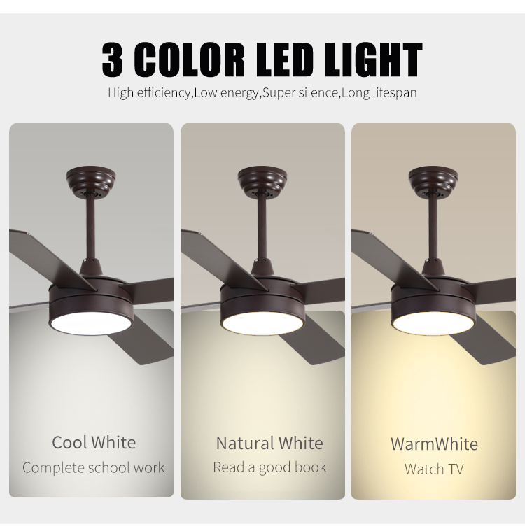 2025 New 42INCH 52INCH Indoor Ceiling Lamps with Fans Ceiling Fan Lamp with Remote Control Fan with Light for Bedroom details