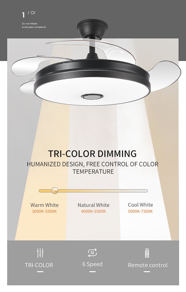42in Black Ceiling Fan with Light and Remote Control 4 Blades Fan with Lamp 42 Inch Ceiling Fans with Lights for Bedroom supplier