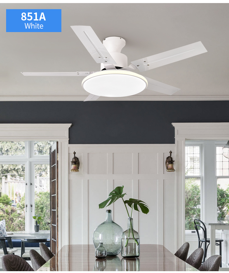Good Flush Mount White Indoor Ceiling Fans with Light and Remote 42 52 Inch Black Modern Wifi Ceiling Fan Light Kit for Bedroom factory