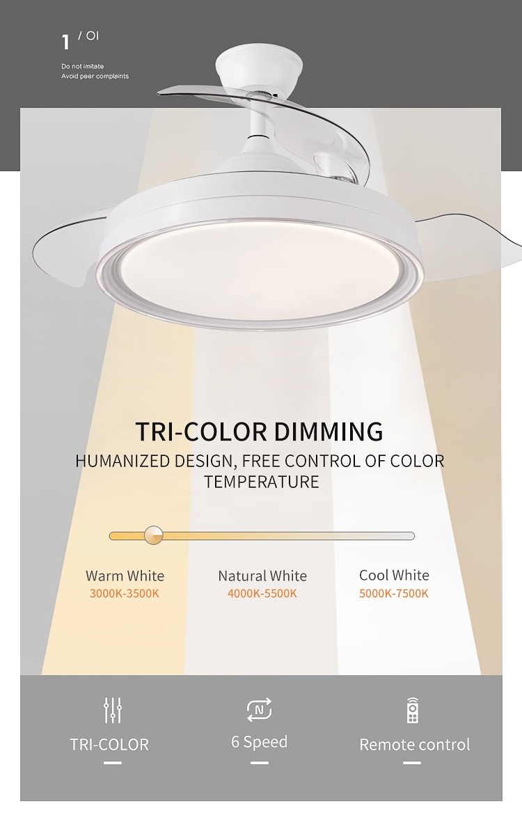 Hot Ceiling Fan with Light Fixtures for Bedroom with Remote Quiet Silence Modern Ceiling Fan with Light Uk Led Ceiling Fan Light supplier