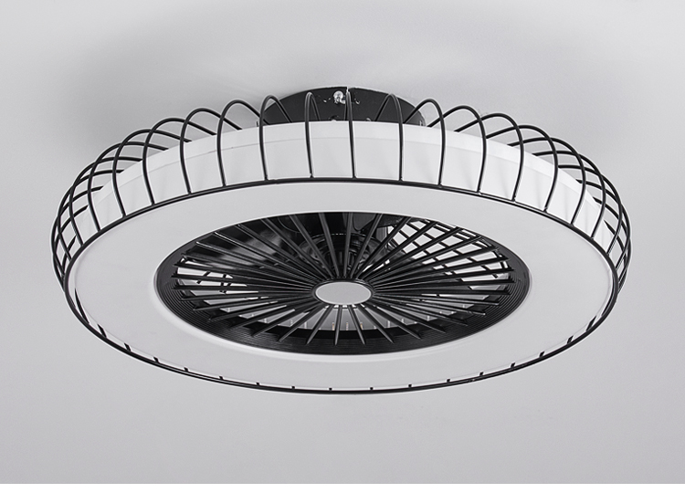 Flush Mount Cage Ceiling Fan Light Farmhouse Caged Rattan Style Ceiling Fan Light Vintage Ceiling Fan with Light for Bedroom factory