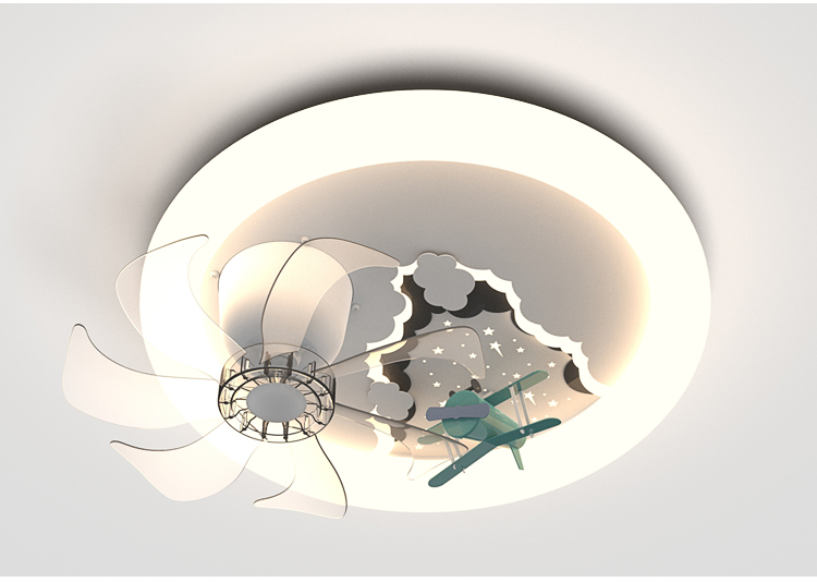 XD214 360° Rotating Children's LED Ceiling Fan Light DC Motor App Control Via Tuya Alexa Google Installation Services Included factory